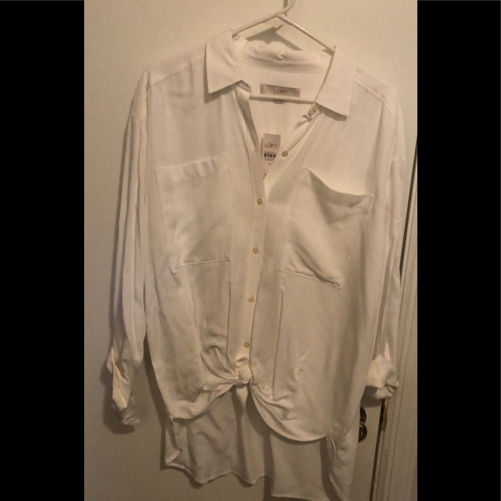 NWT Loft tie hi-lo blouse